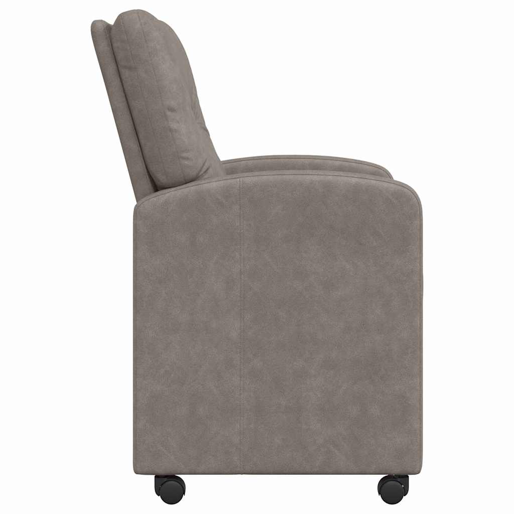 Spisebordsstole med hjul 2 stk. Kunstlæder Grå 57 x 67 x 95 cm
