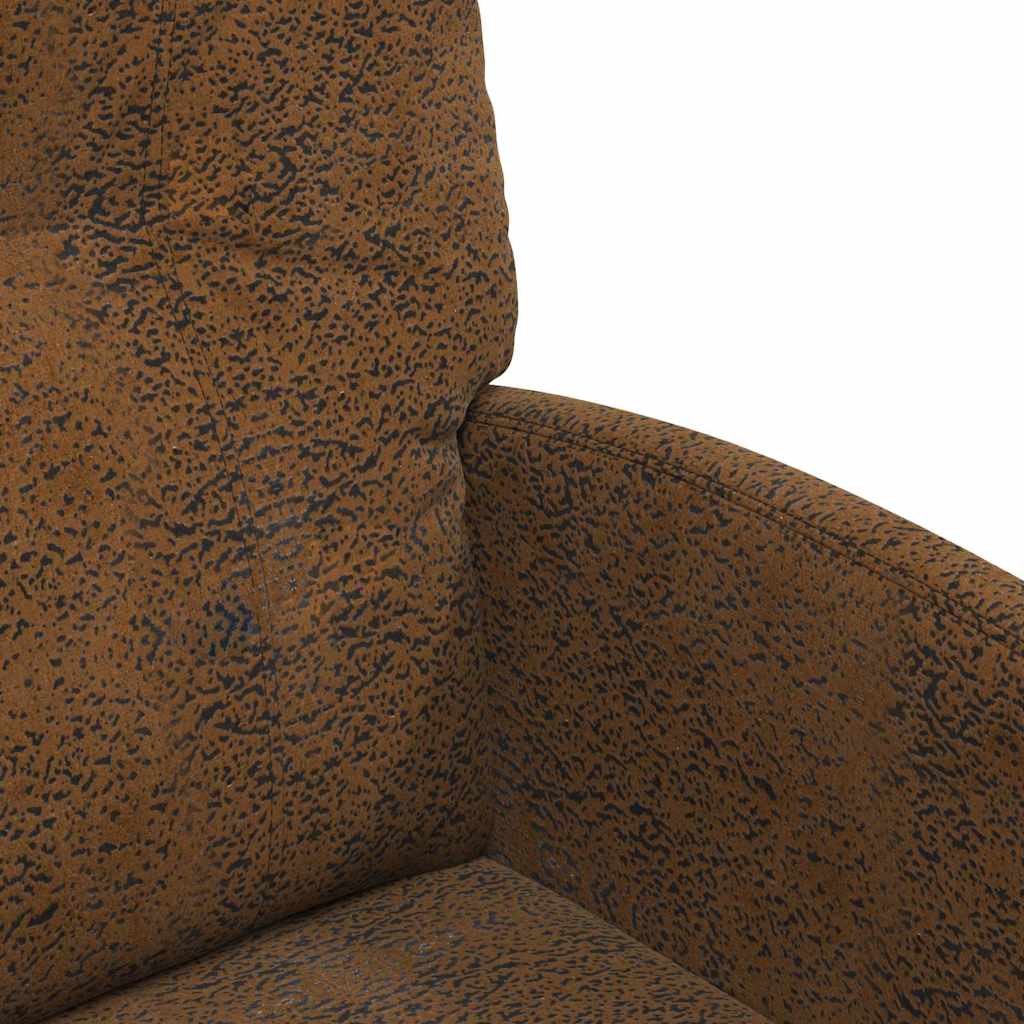 Spisebordsstole med hjul 2 stk. Faux suede læder Brun