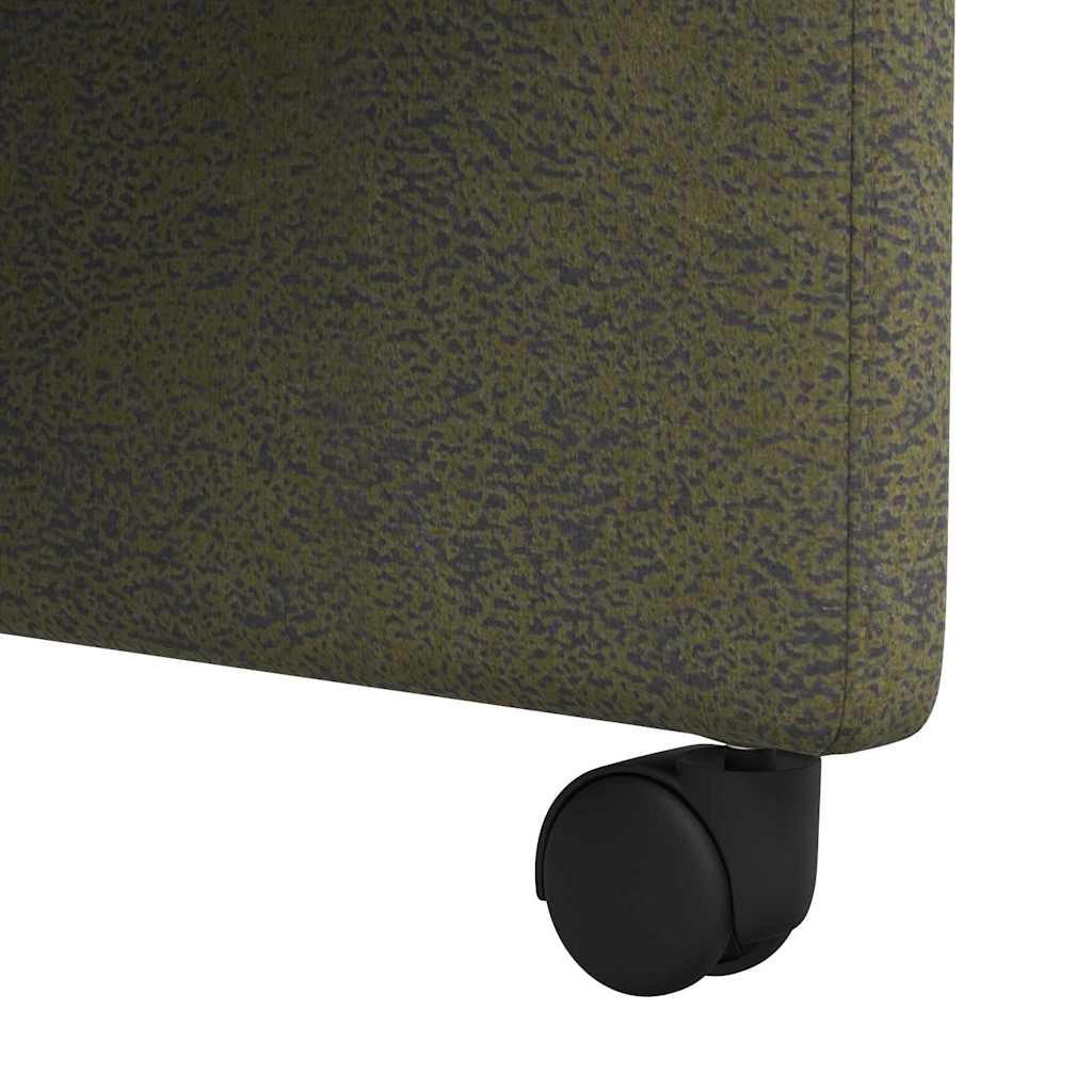 Spisebordsstole med hjul 2 stk. Faux suede læder Army grøn