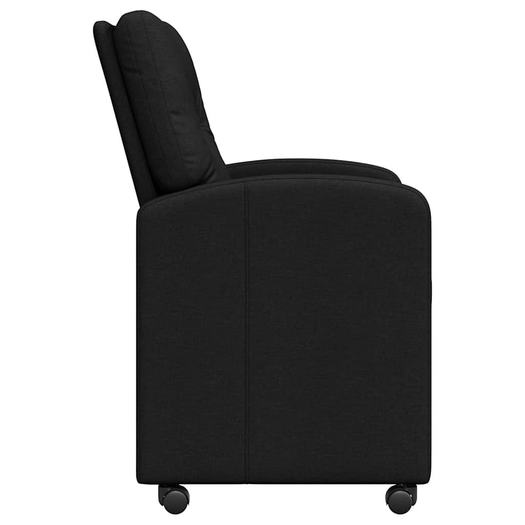 Spisebordsstole med hjul 2 stk. Stof Sort 57 x 67 x 95 cm