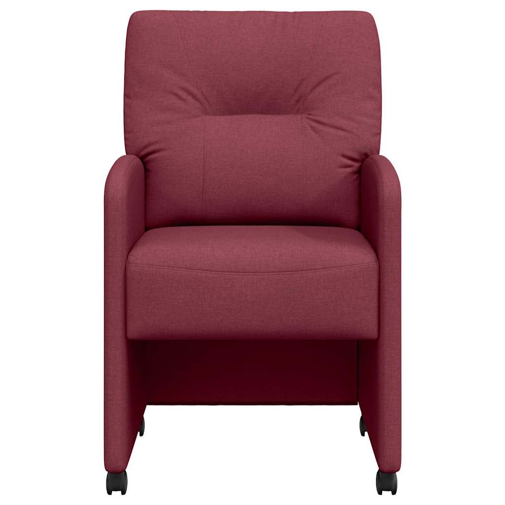 Spisebordsstole med hjul 2 stk. Stof Vinrød 57 x 67 x 95 cm
