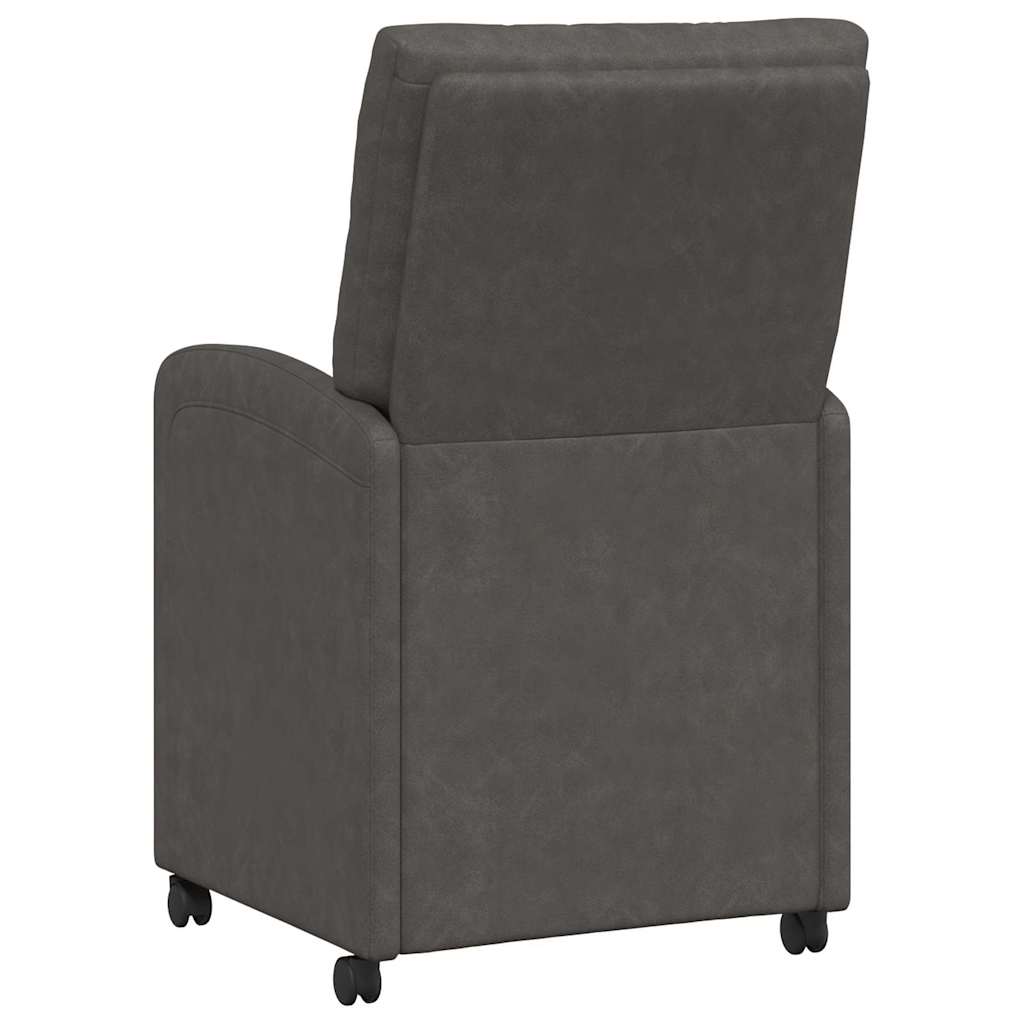 Spisebordsstole med hjul 2 stk. Kunstlæder Sort 58 x 67 x 97 cm