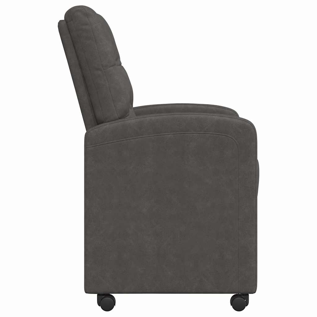Spisebordsstole med hjul 2 stk. Kunstlæder Sort 58 x 67 x 97 cm