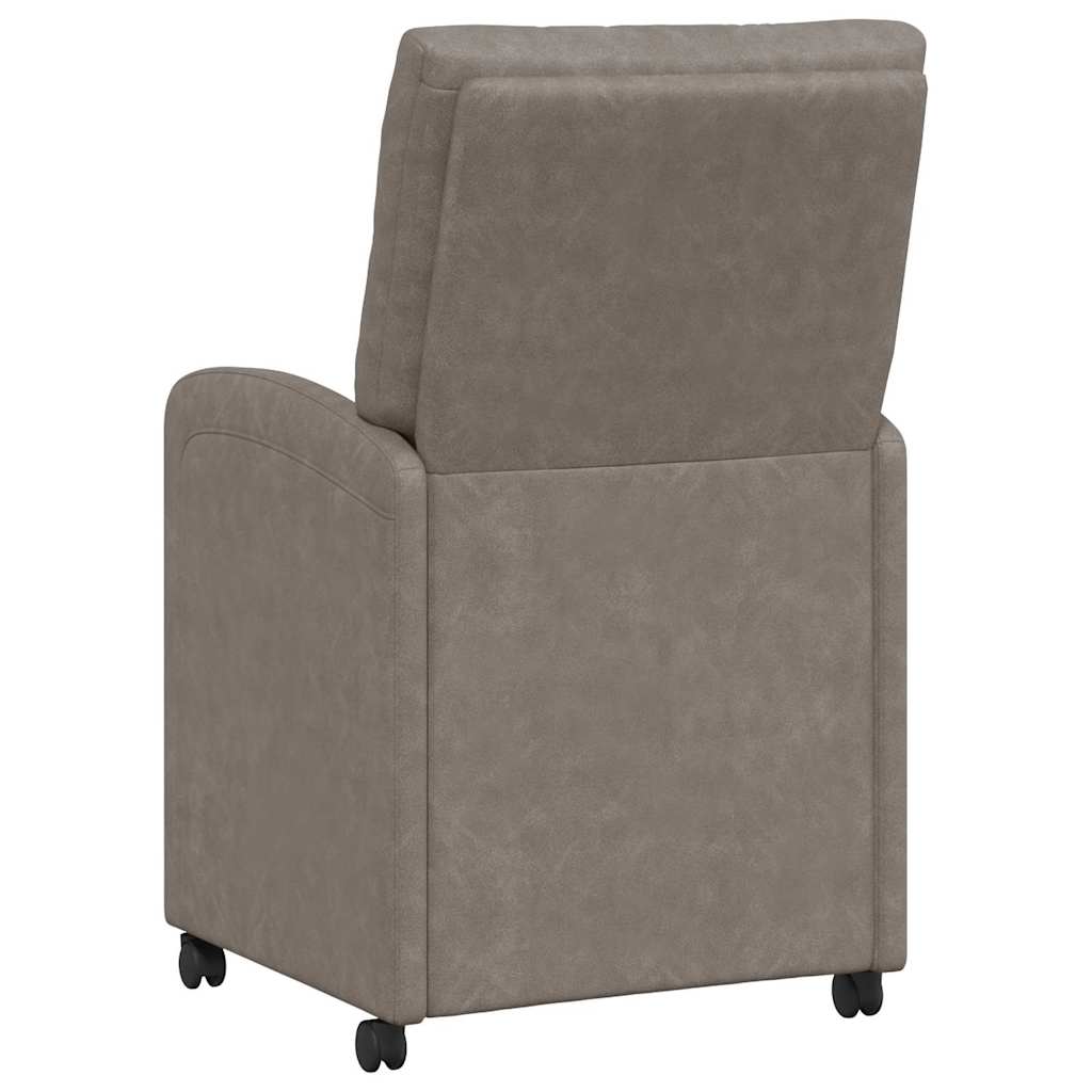 Spisebordsstole med hjul 2 stk. Kunstlæder Grå 58 x 67 x 97 cm