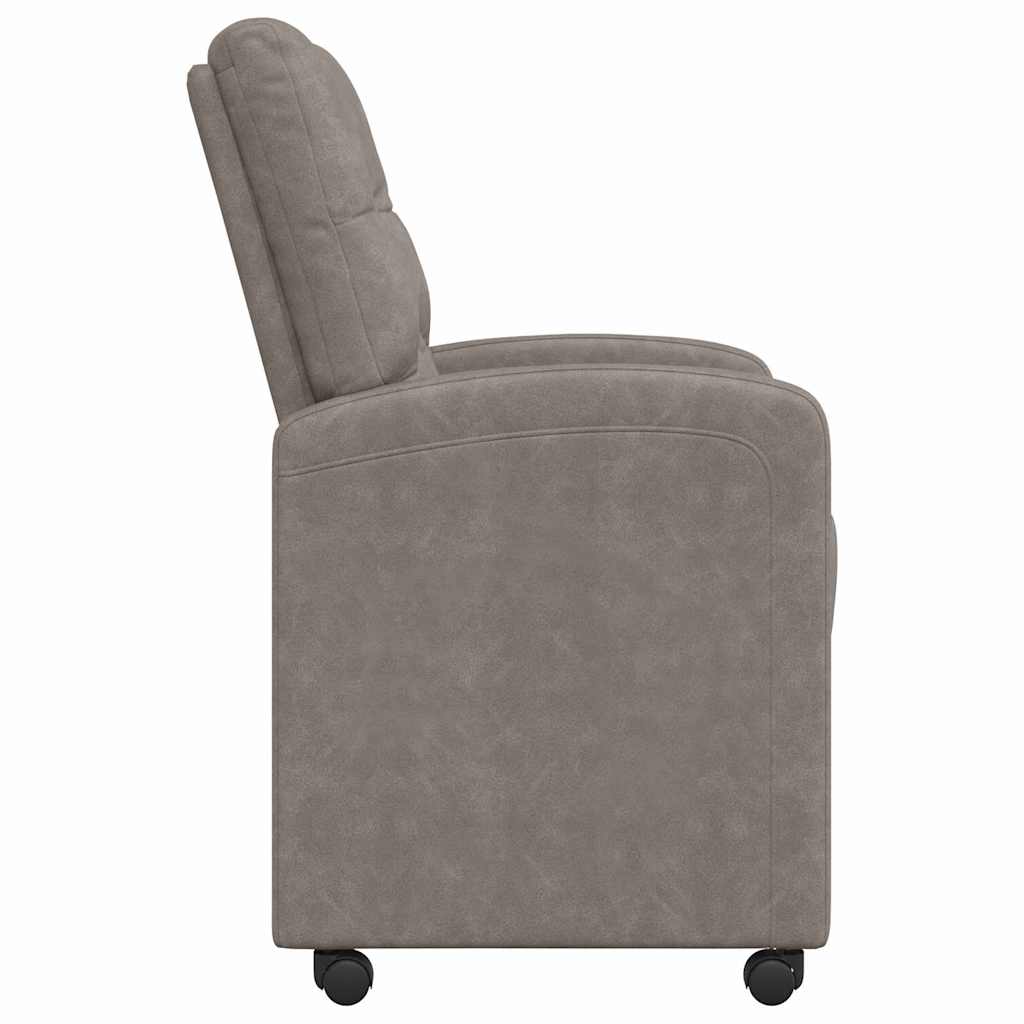 Spisebordsstole med hjul 2 stk. Kunstlæder Grå 58 x 67 x 97 cm