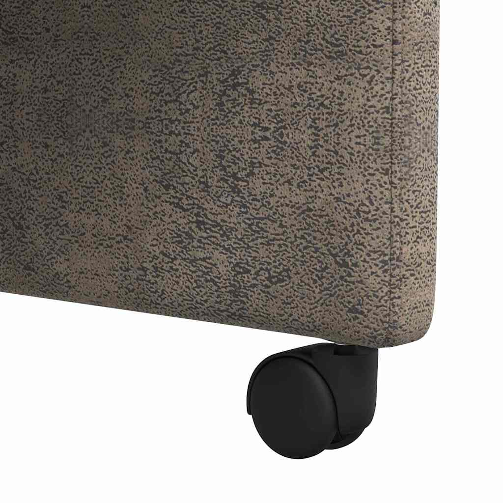 Spisebordsstole med hjul 2 stk. Faux Suede Læder Mørkegrå