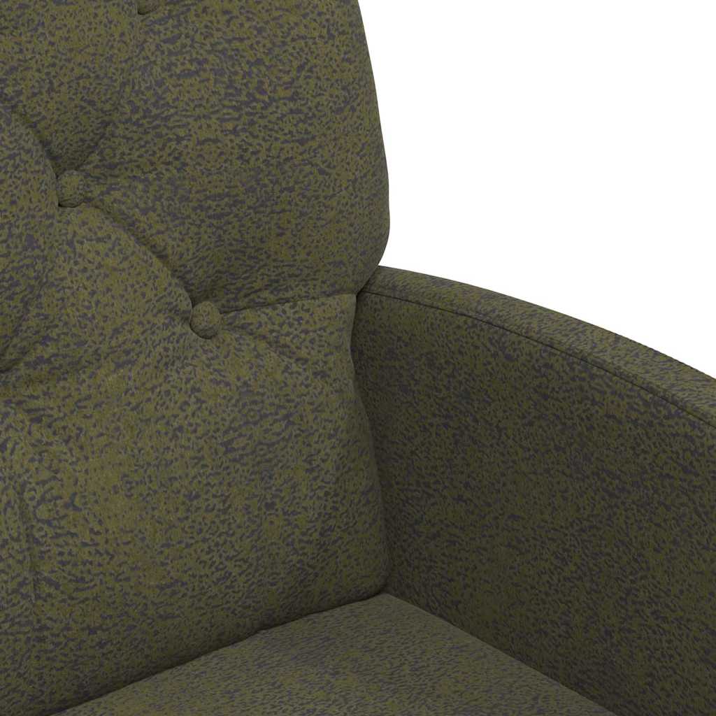 Spisebordsstole med hjul 2 stk. Faux Suede Læder Army grøn