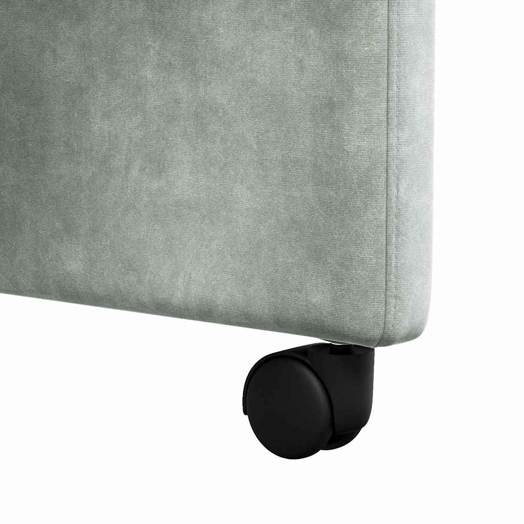 Spisebordsstole med hjul 2 stk. Fløjl Lysegrå 58 x 67 x 97 cm