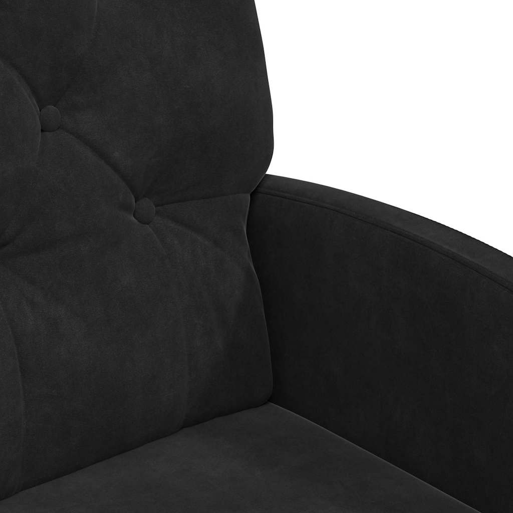 Spisebordsstole med hjul 2 stk. Fløjl Sort 58 x 67 x 97 cm