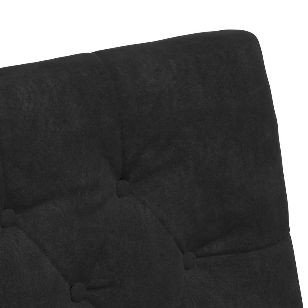 Spisebordsstole med hjul 2 stk. Fløjl Sort 58 x 67 x 97 cm