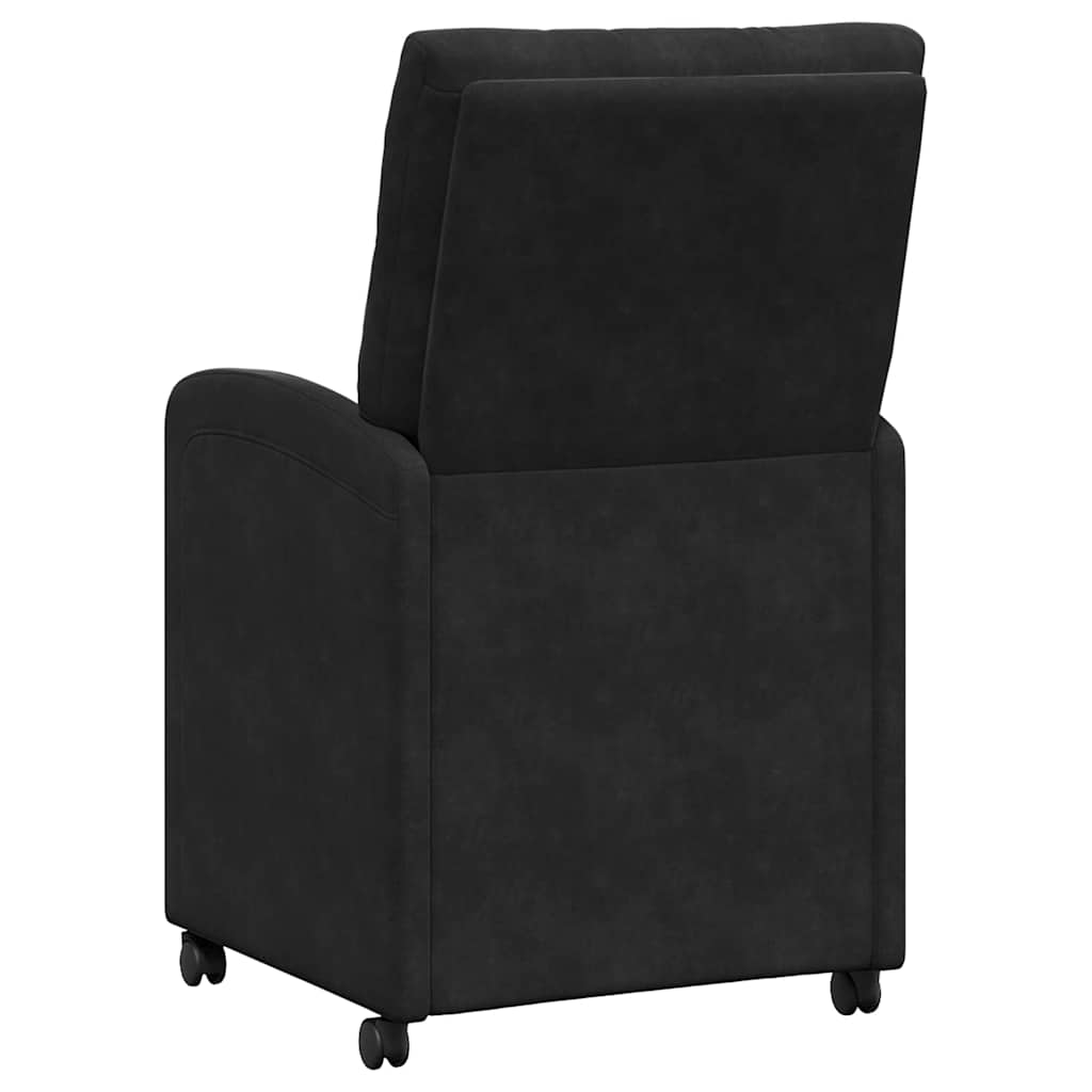 Spisebordsstole med hjul 2 stk. Fløjl Sort 58 x 67 x 97 cm