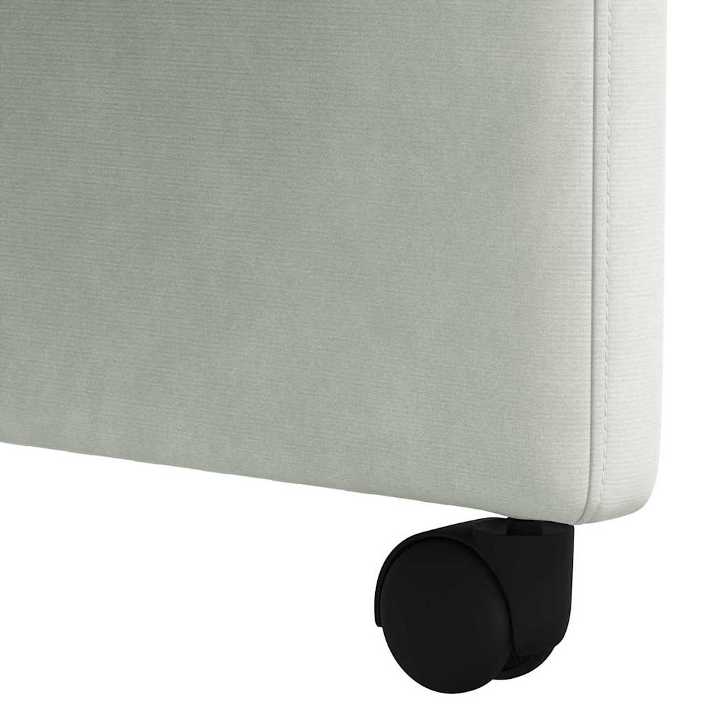 Spisebordsstole med hjul 2 stk. Fløjl Lysegrå 58 x 65 x 98 cm