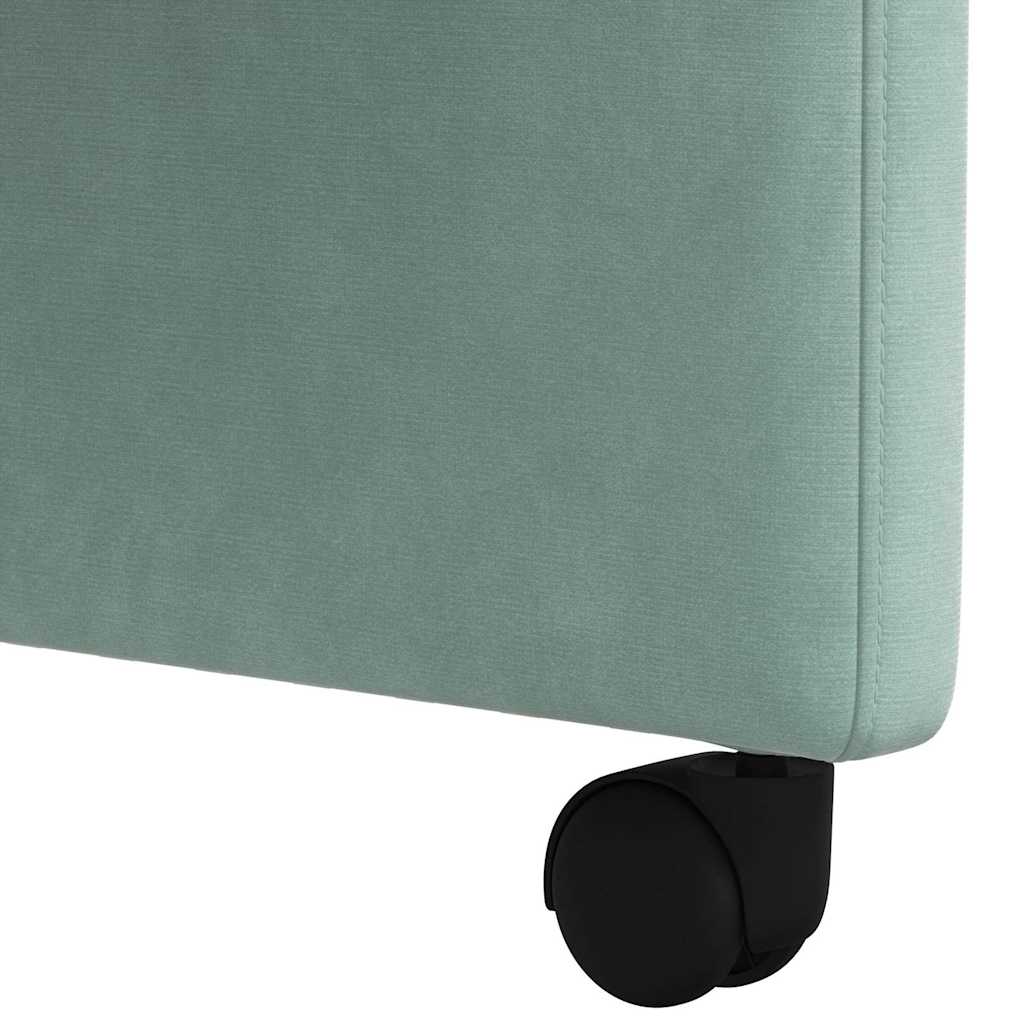 Spisebordsstole med hjul 2 stk. Fløjl havgrøn 58 x 65 x 98 cm