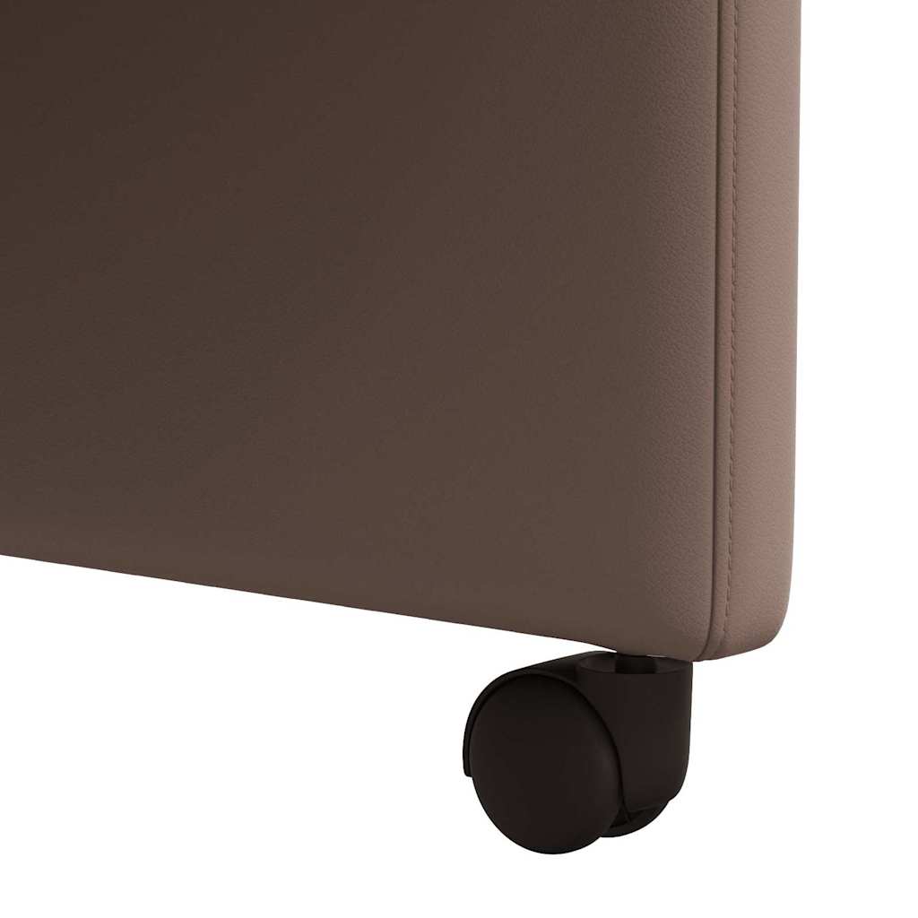 Spisebordsstole med hjul 2 stk. Kunstlæder Brun 58 x 65 x 98 cm