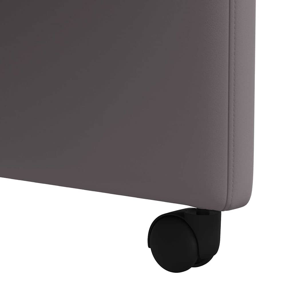 Spisebordsstole med hjul 2 stk. Kunstlæder Grå 58 x 65 x 98 cm