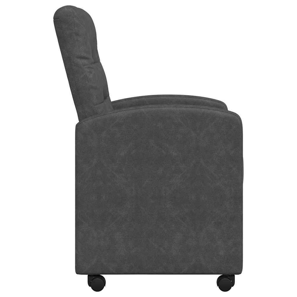 Spisebordsstole med hjul 2 stk. Kunstlæder Sort 58 x 67 x 97 cm