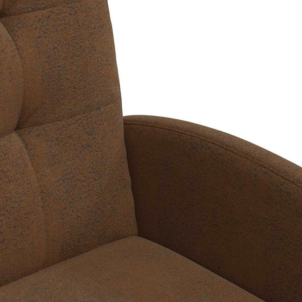 Spisebordsstole med hjul 2 stk. Faux suede læder Brun