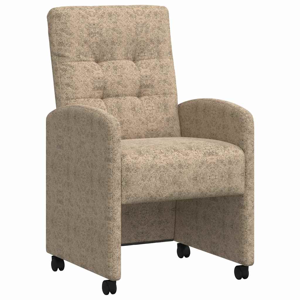 Spisebordsstole med hjul 2 stk. Faux suede læder Lysegrå