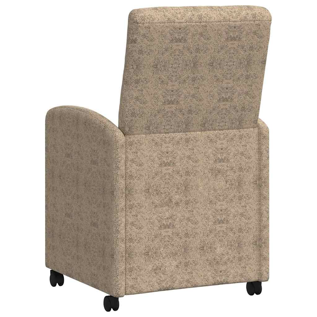Spisebordsstole med hjul 2 stk. Faux suede læder Lysegrå