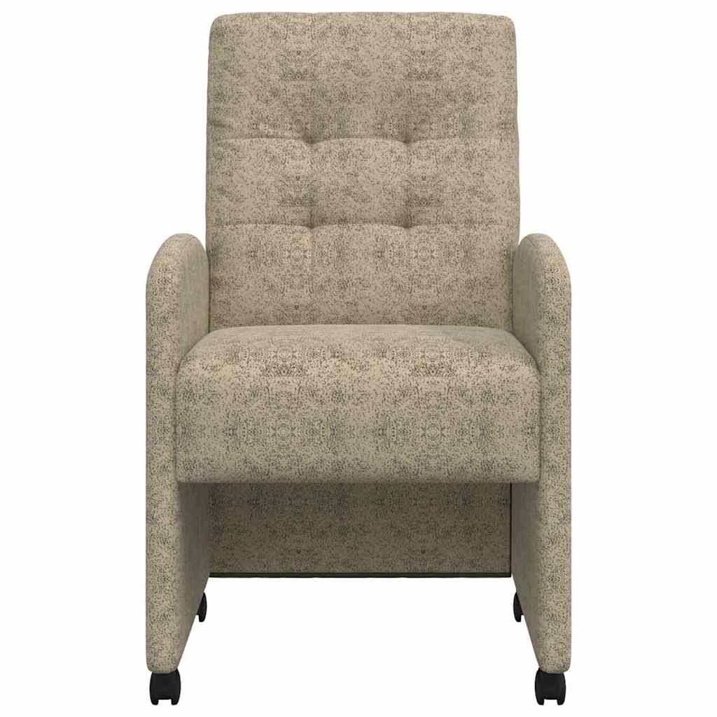 Spisebordsstole med hjul 2 stk. Faux suede læder Lysegrå