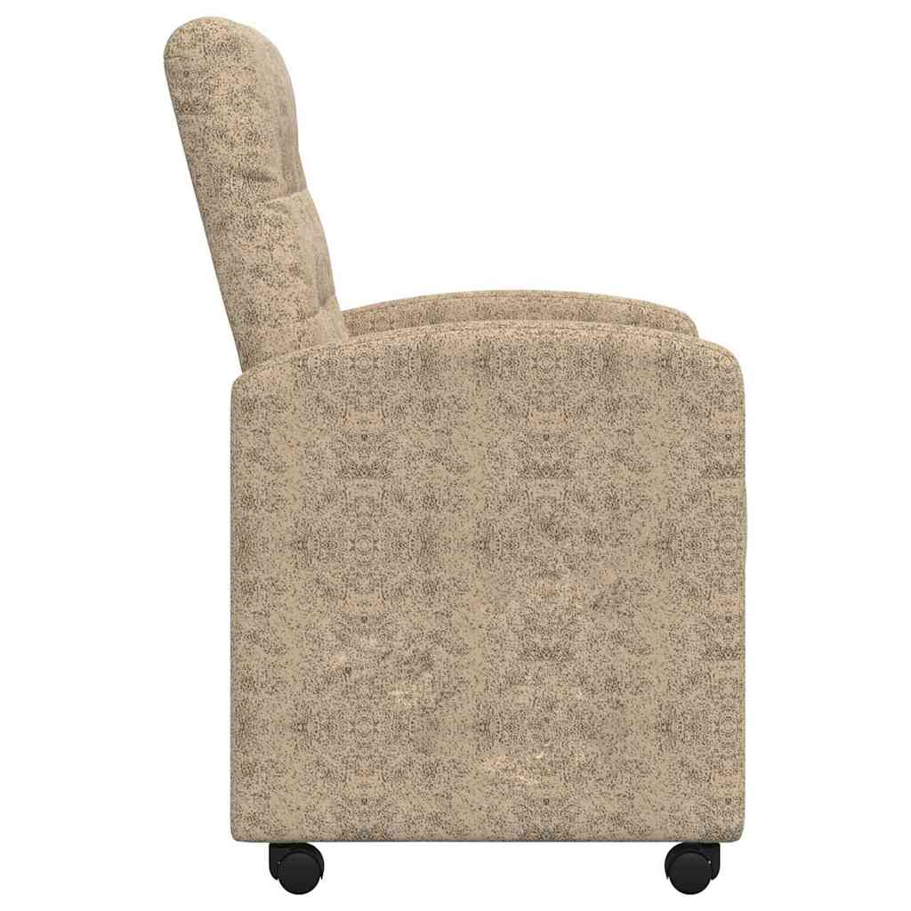 Spisebordsstole med hjul 2 stk. Faux suede læder Lysegrå