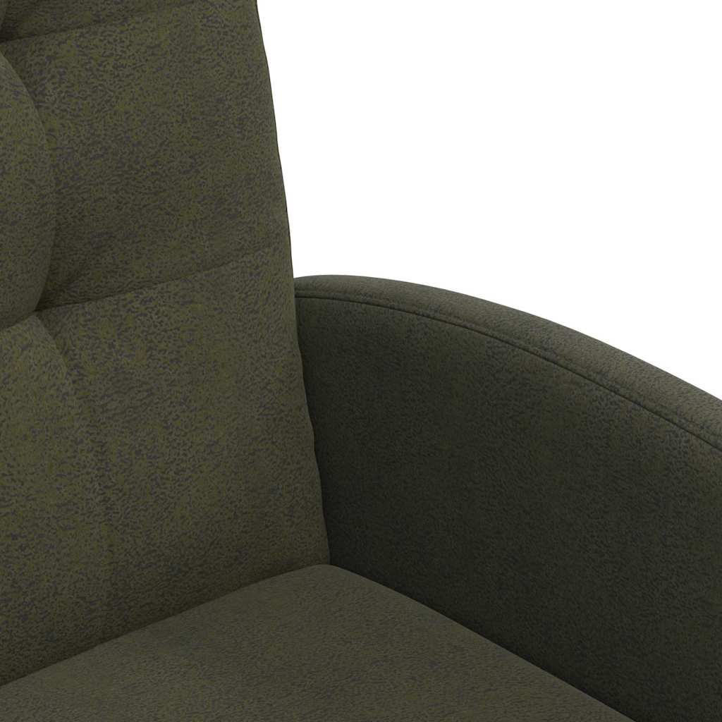 Spisebordsstole med hjul 2 stk. Faux suede læder Army grøn