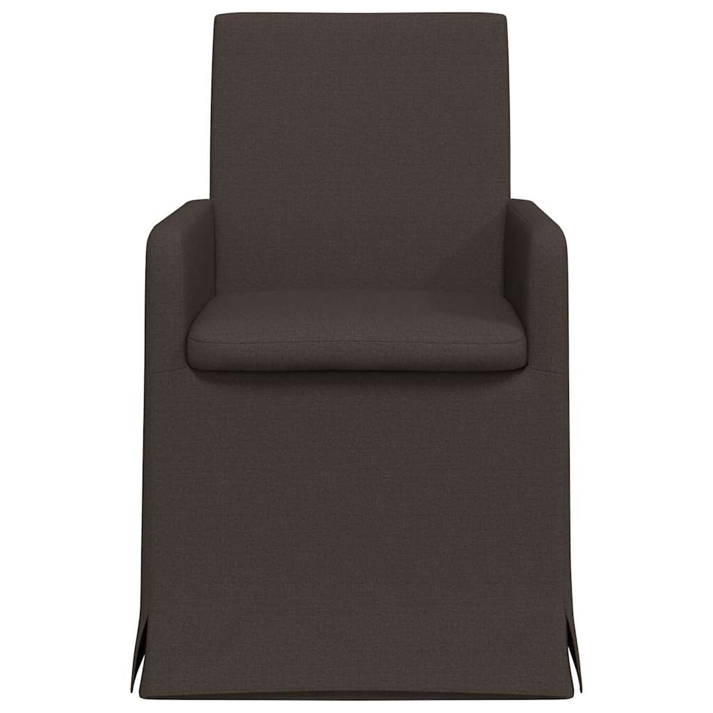 Spisestole 2 stk. Linned Mørkegrå 57 x 67 x 95 cm