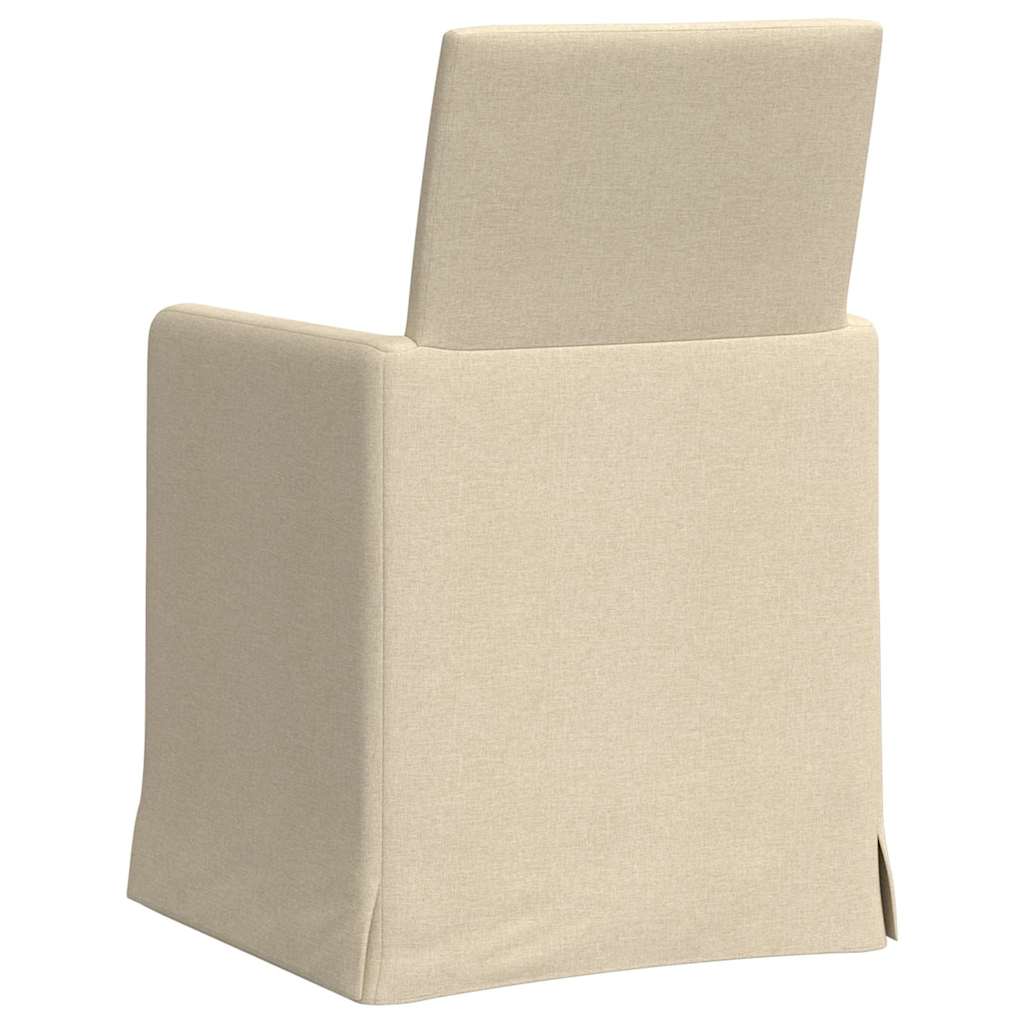 Spisestole 2 stk. Stof Creme 57 x 67 x 95 cm
