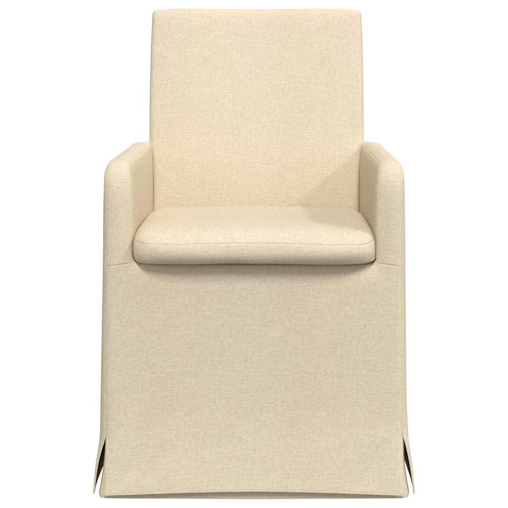 Spisestole 2 stk. Stof Creme 57 x 67 x 95 cm