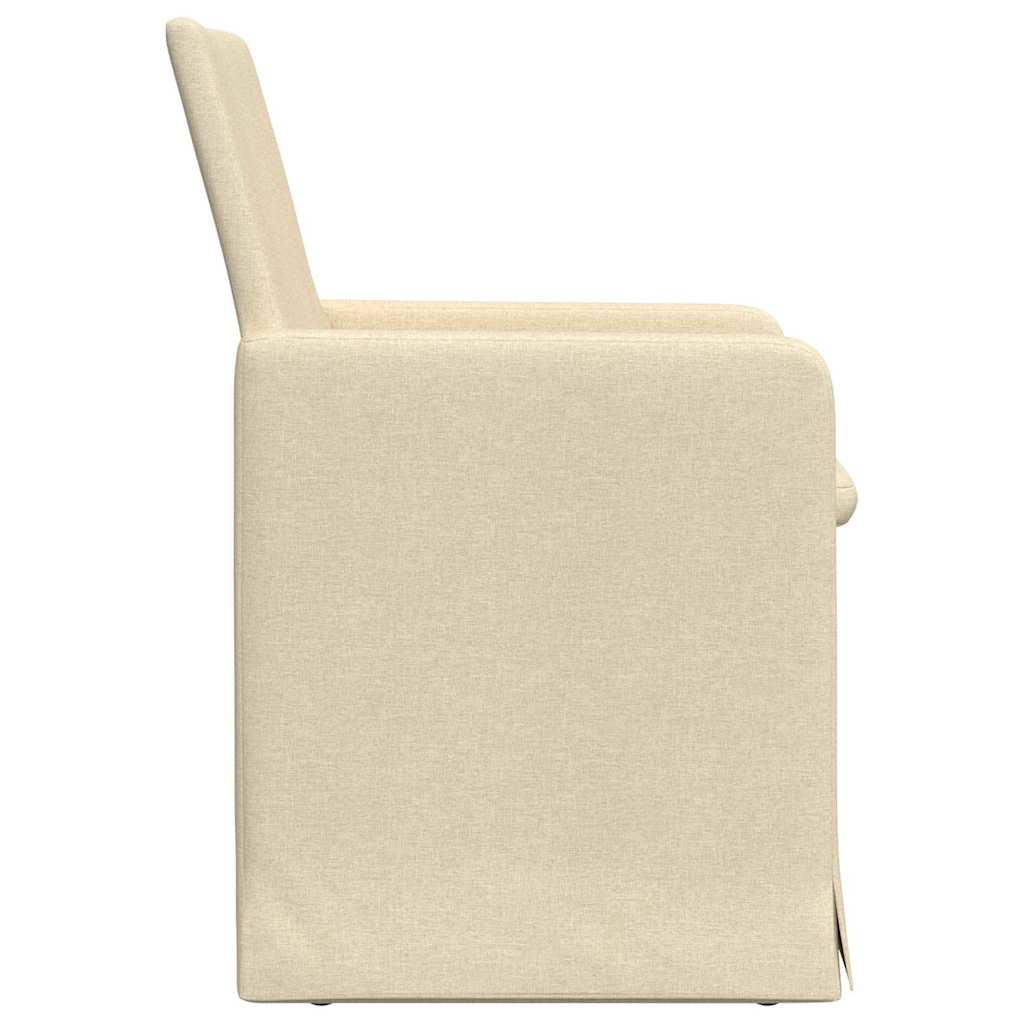 Spisestole 2 stk. Stof Creme 57 x 67 x 95 cm