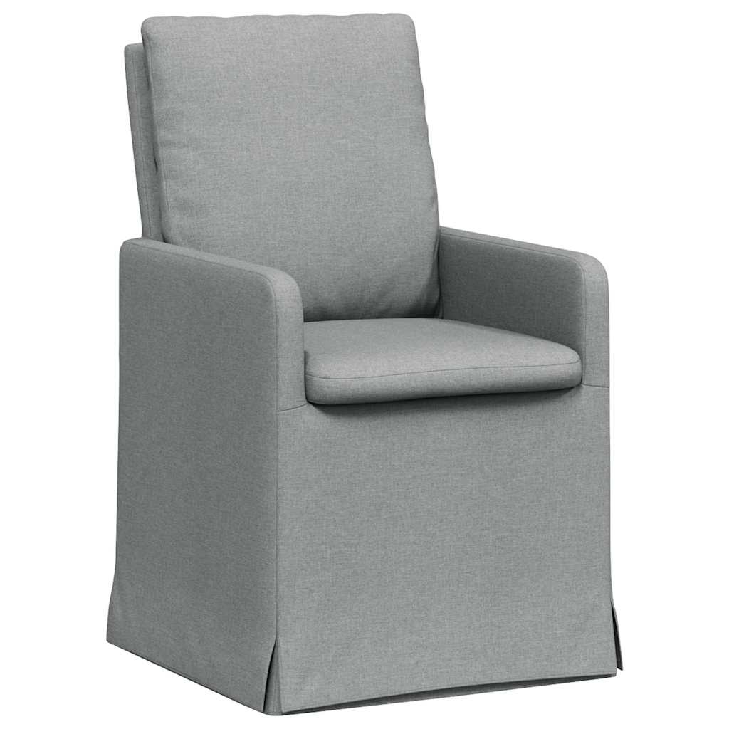 Spisestole 2 stk. Stof Lysegrå 57 x 67 x 98 cm