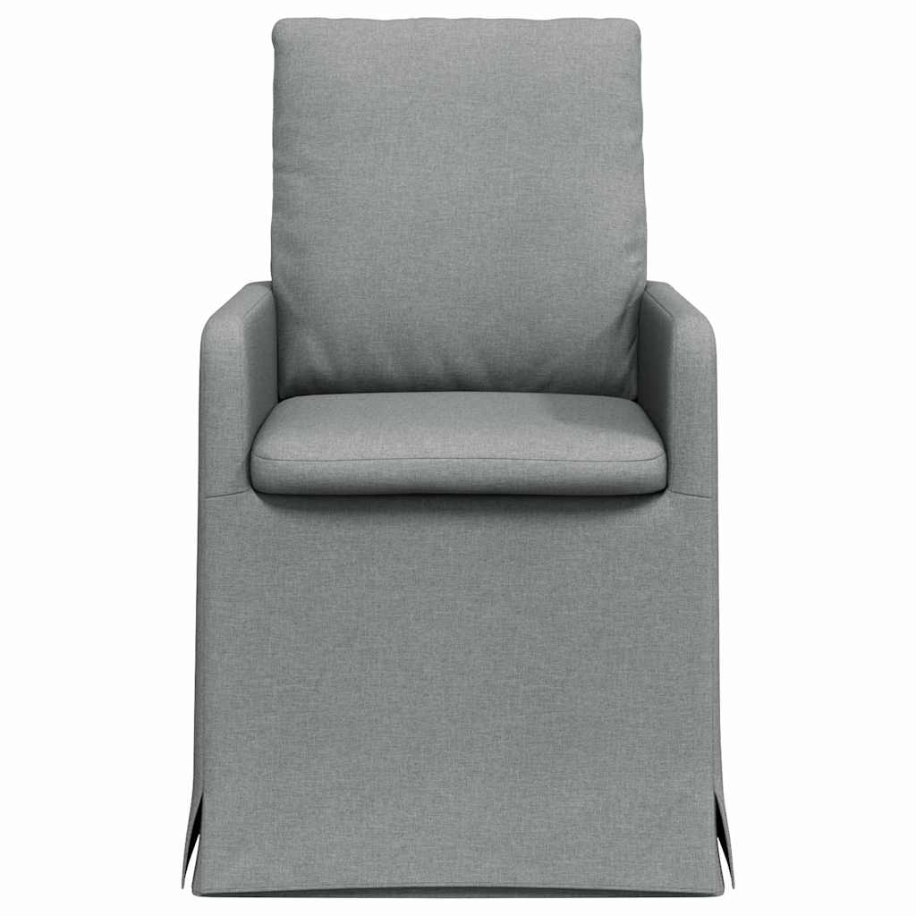 Spisestole 2 stk. Stof Lysegrå 57 x 67 x 98 cm