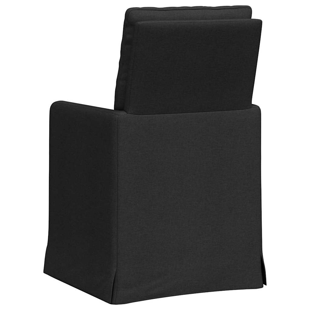 Spisestole 2 stk. Stof Sort 57 x 67 x 98 cm