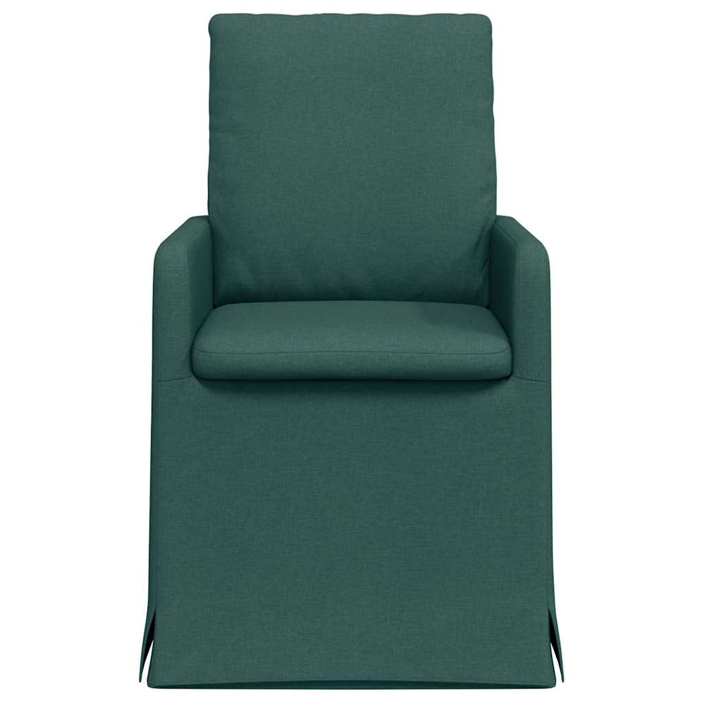 Spisestole 2 stk. Stof Mørkegrøn 57 x 67 x 98 cm