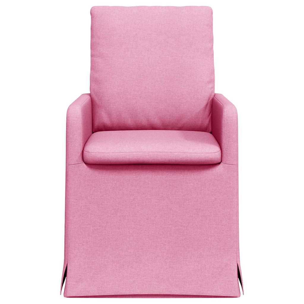 Spisestole 2 stk. Stof Lyserød 57 x 67 x 98 cm