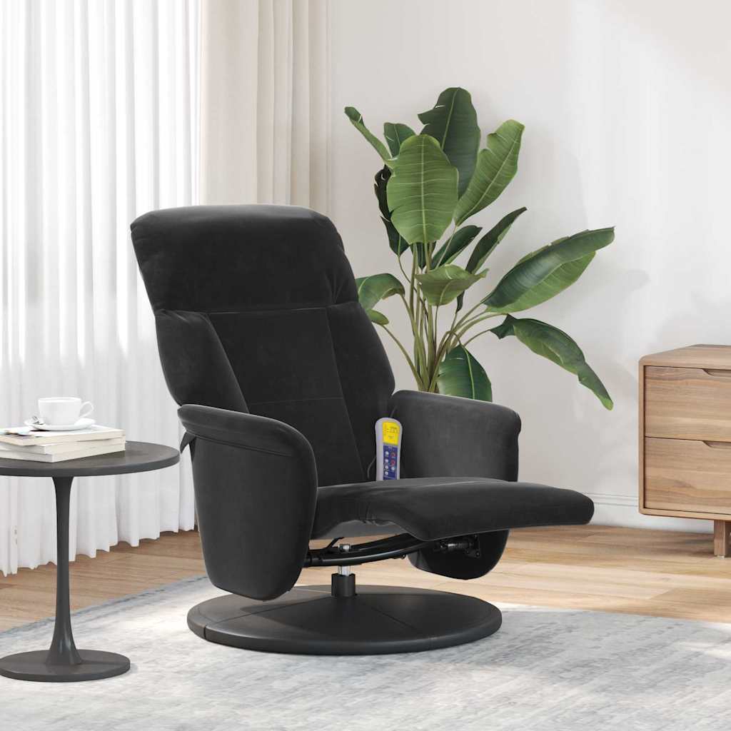Massage Lænestol Sort 91 x 71 x 105 cm Fløjl