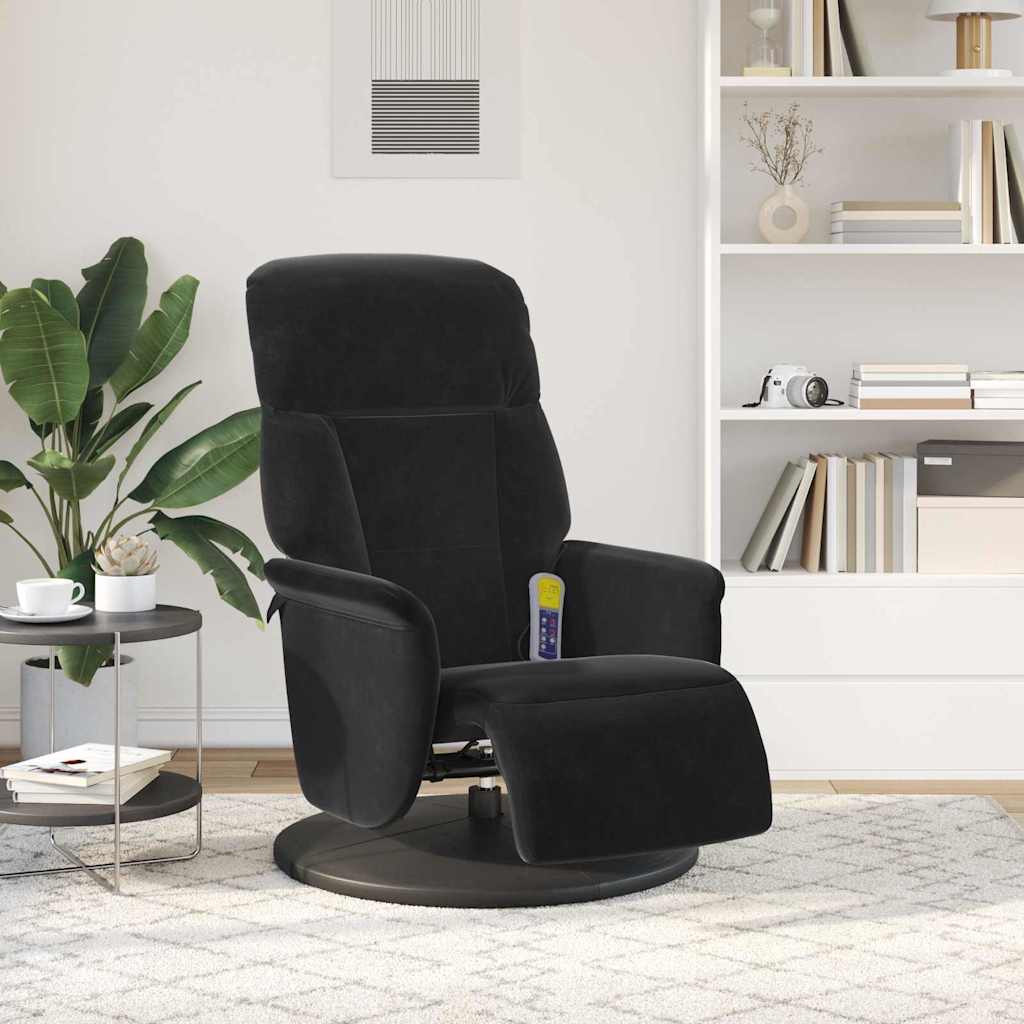 Massage Lænestol Sort 91 x 71 x 105 cm Fløjl
