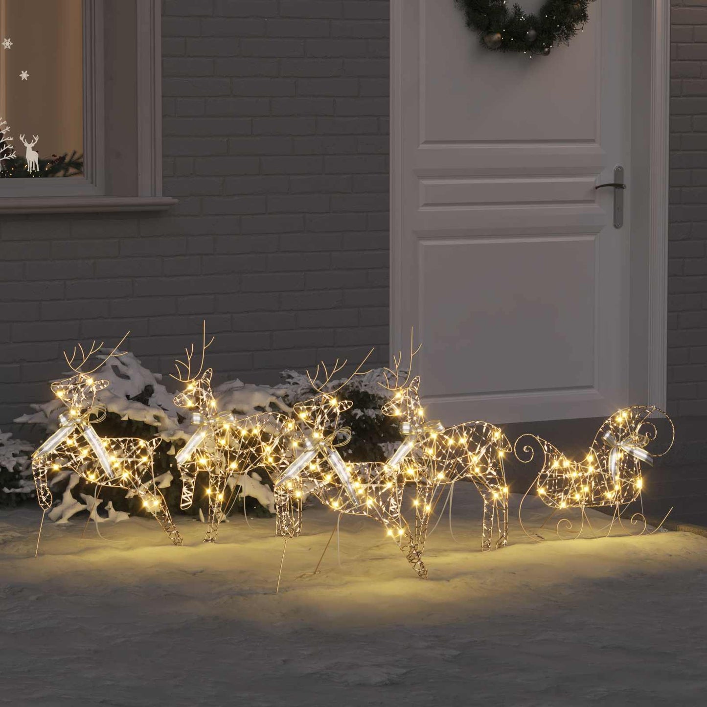 LED Rensdyr 5 stk. 40 LED'er Guld 44 x 18 x 65,5 cm PET
