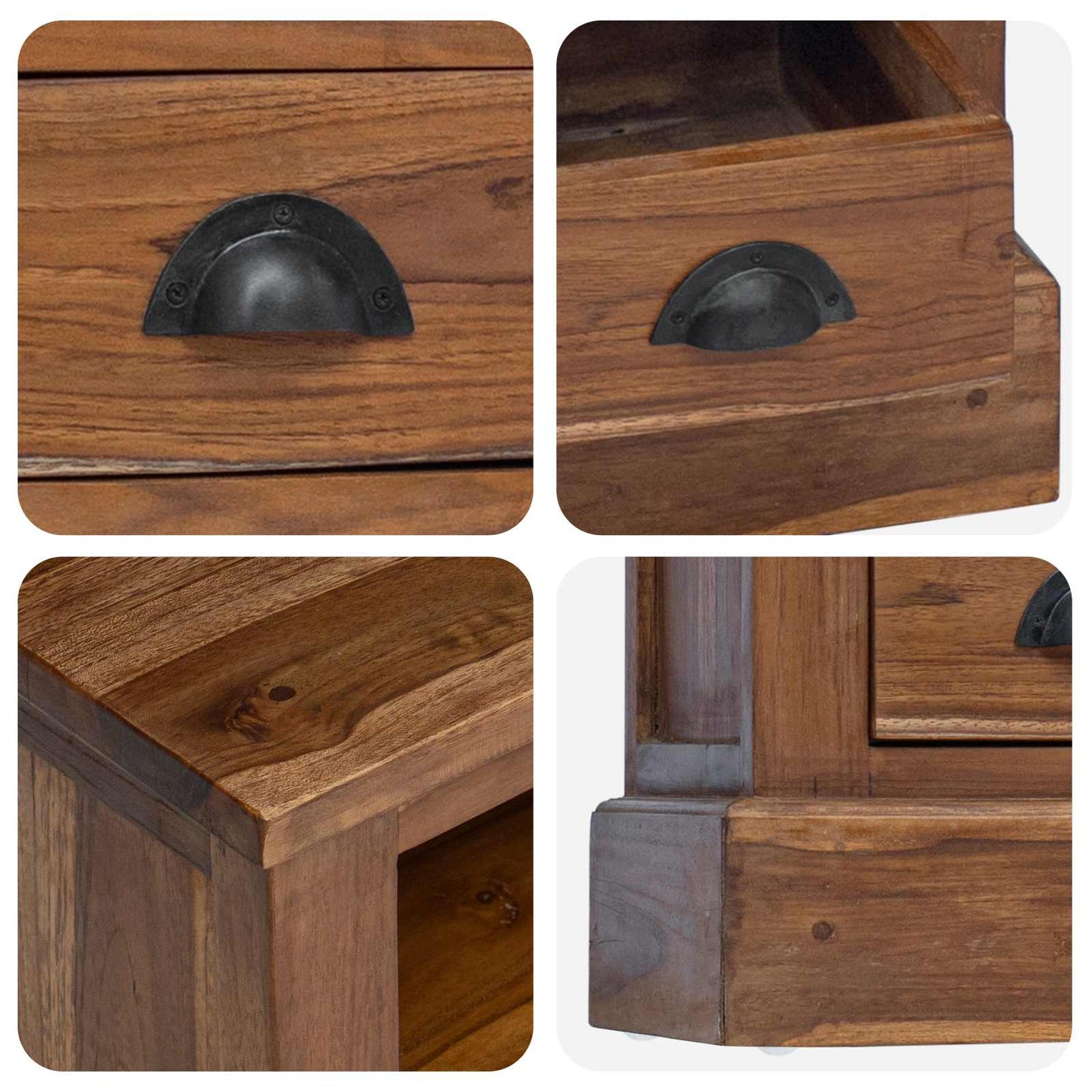 Opbevaringsskab Naturfarvet 60 x 30 x 60 cm Massiv Teaktræ