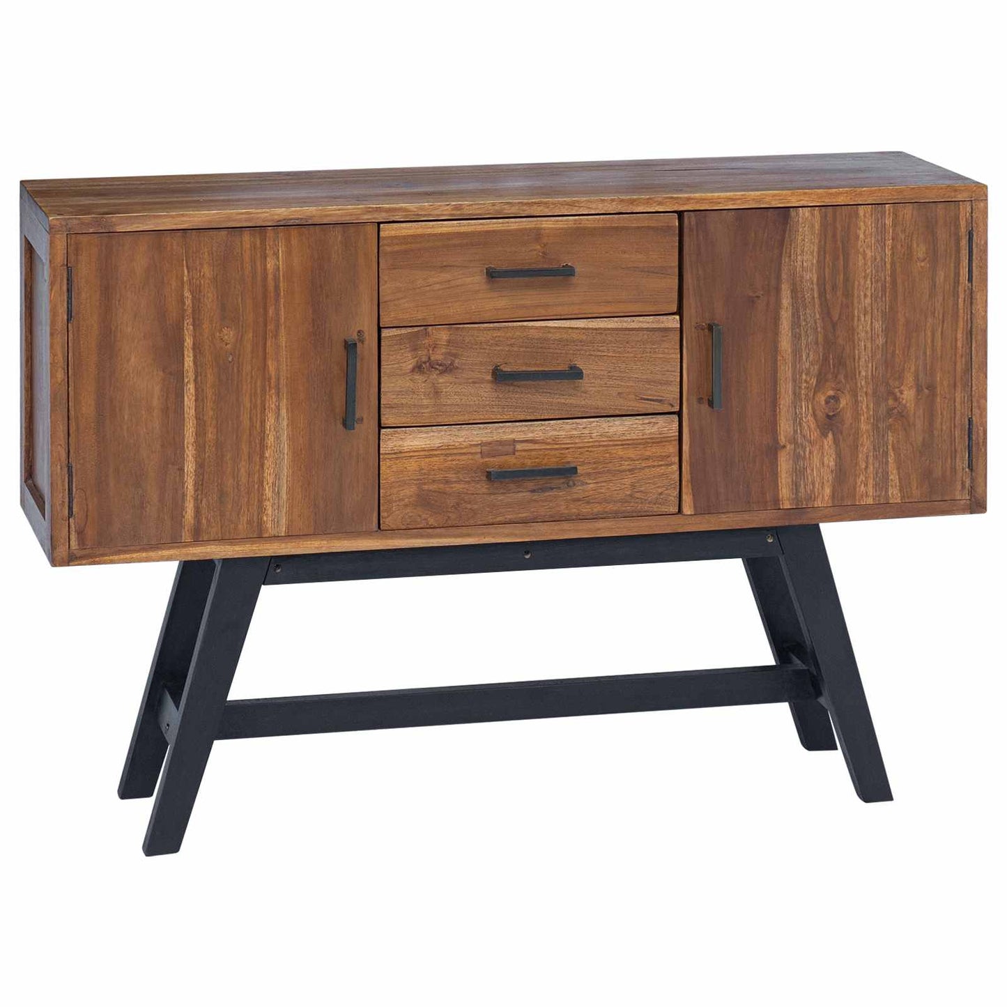 TV-bord 110 x 30 x 75 cm Naturfarvet Massiv Teaktræ