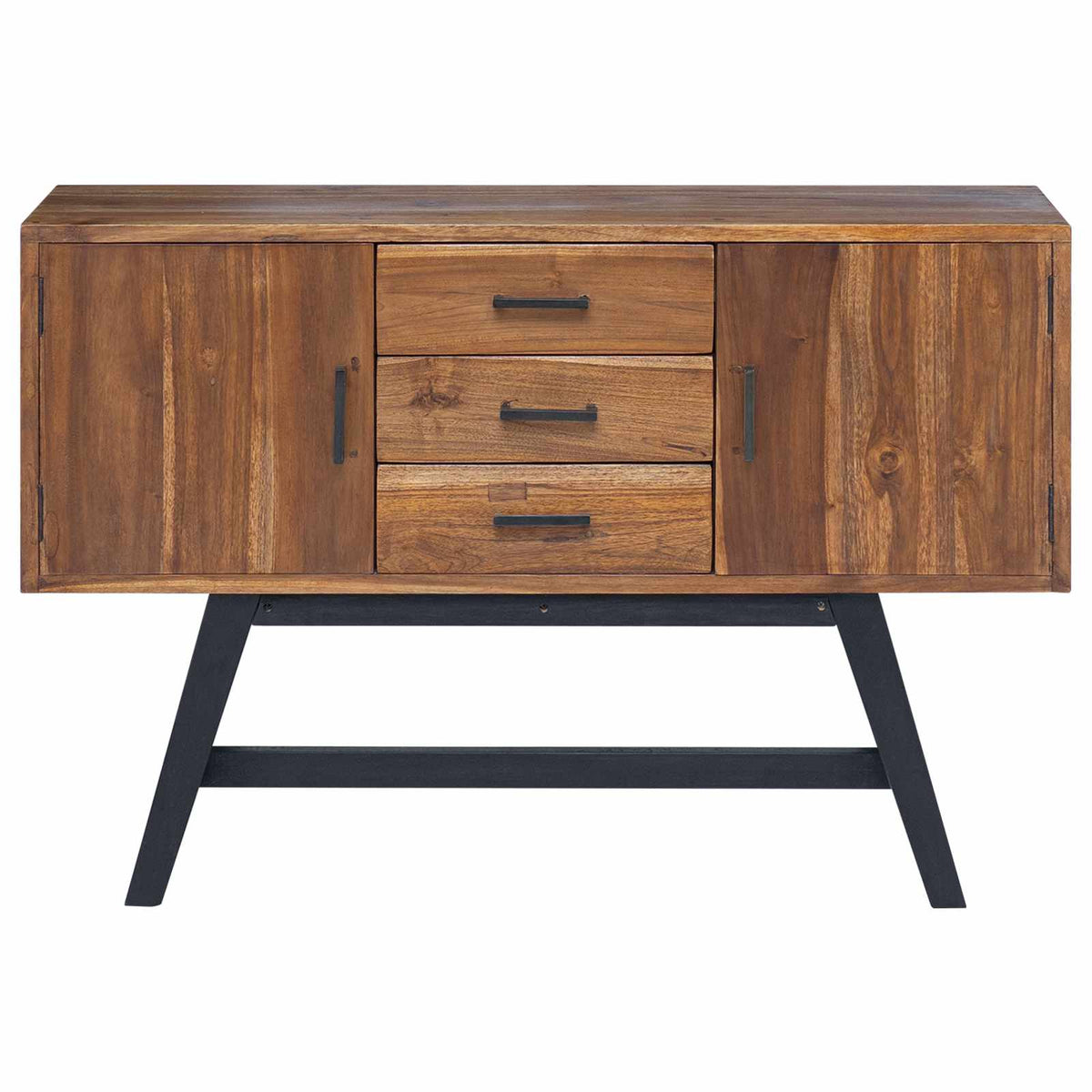 TV-bord 110 x 30 x 75 cm Naturfarvet Massiv Teaktræ