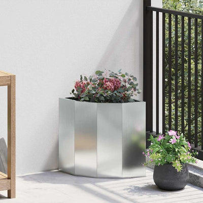 Hjørne Plantekasse Sølv 30 x 30 x 35 cm Galvaniseret stål