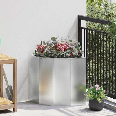 Hjørne Plantekasse Sølv 45 x 45 x 50 cm Galvaniseret stål