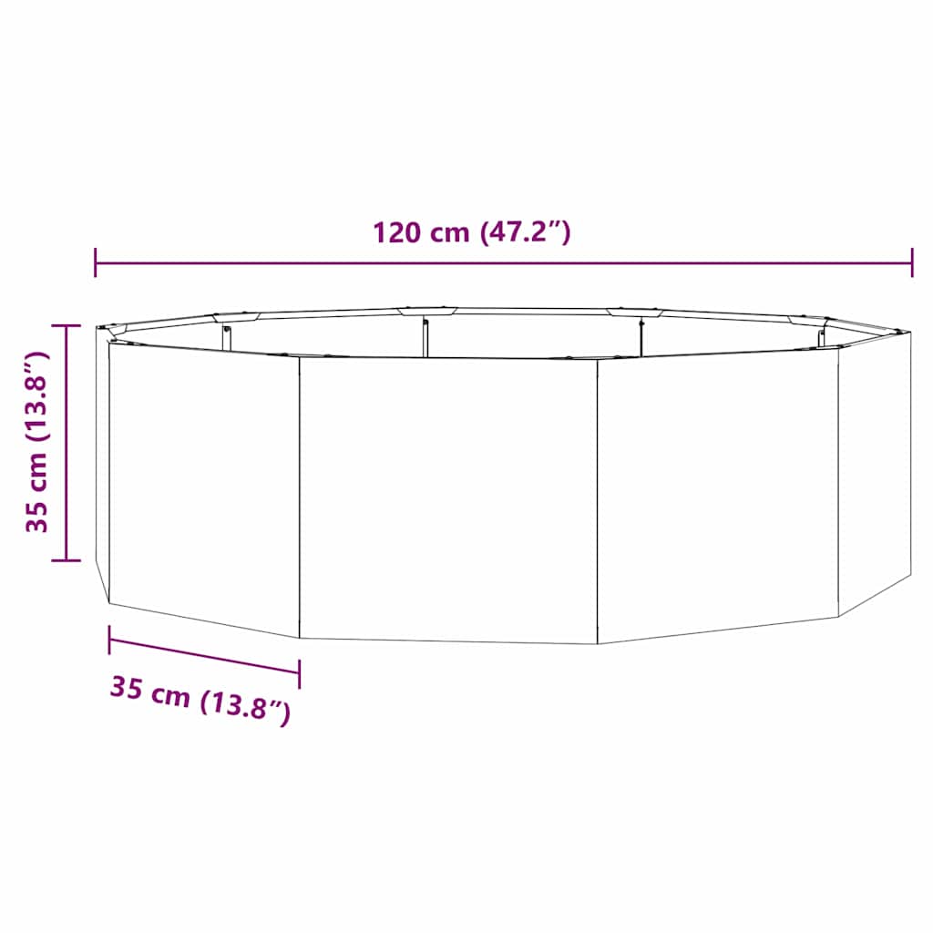 Plantekasse Sølv 120 x 120 x 35 cm Rustfrit stål
