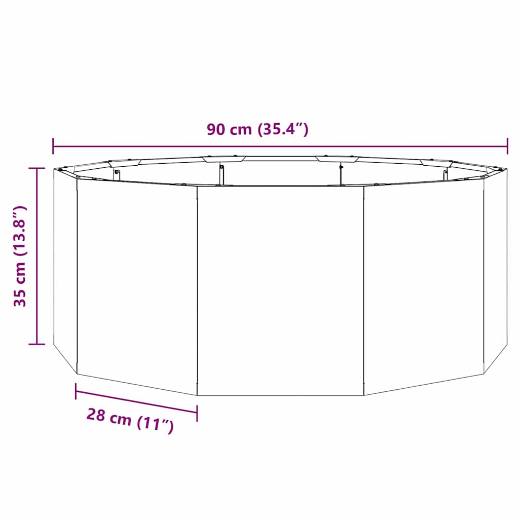 Plantekasse Sølv 90 x 90 x 35 cm Rustfrit stål