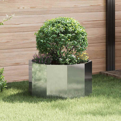 Plantekasse Sølv 60 x 60 x 35 cm Galvaniseret stål