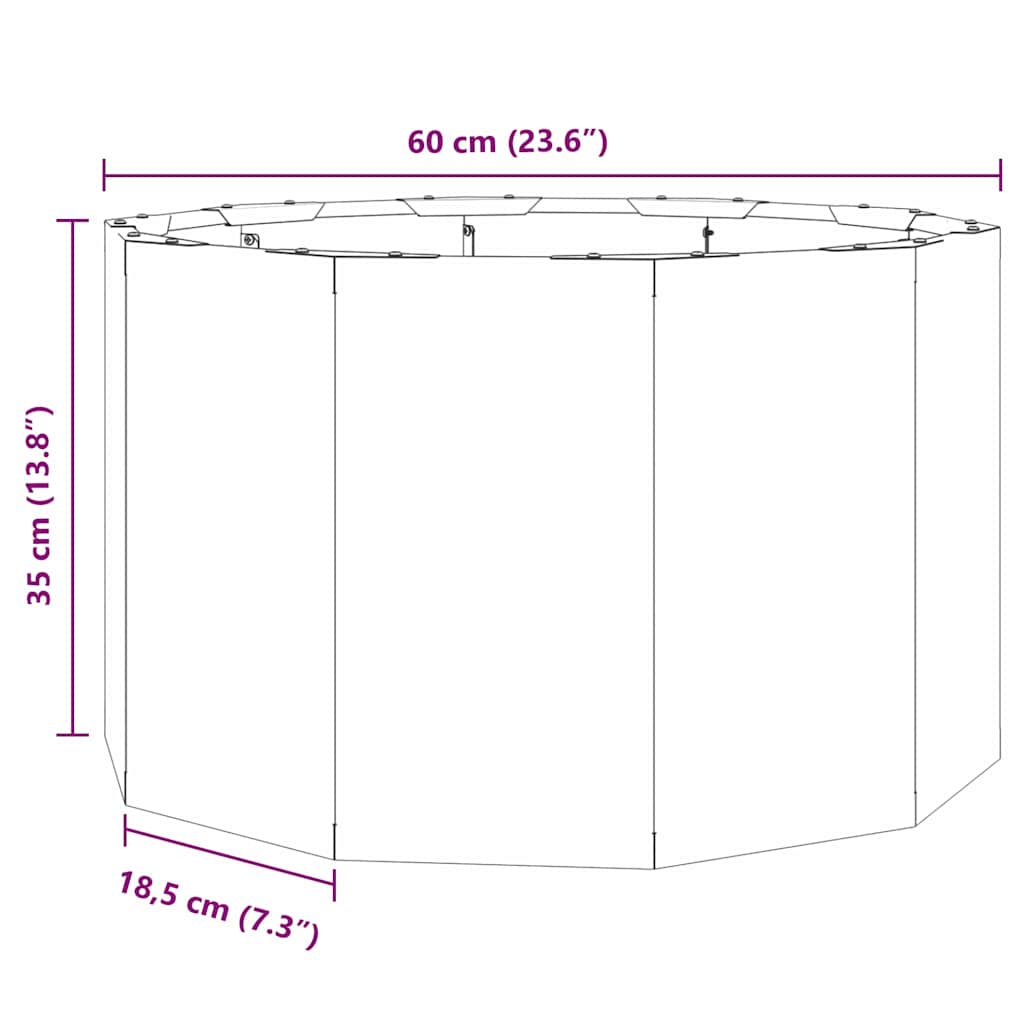 Plantekasse Sølv 60 x 60 x 35 cm Galvaniseret stål