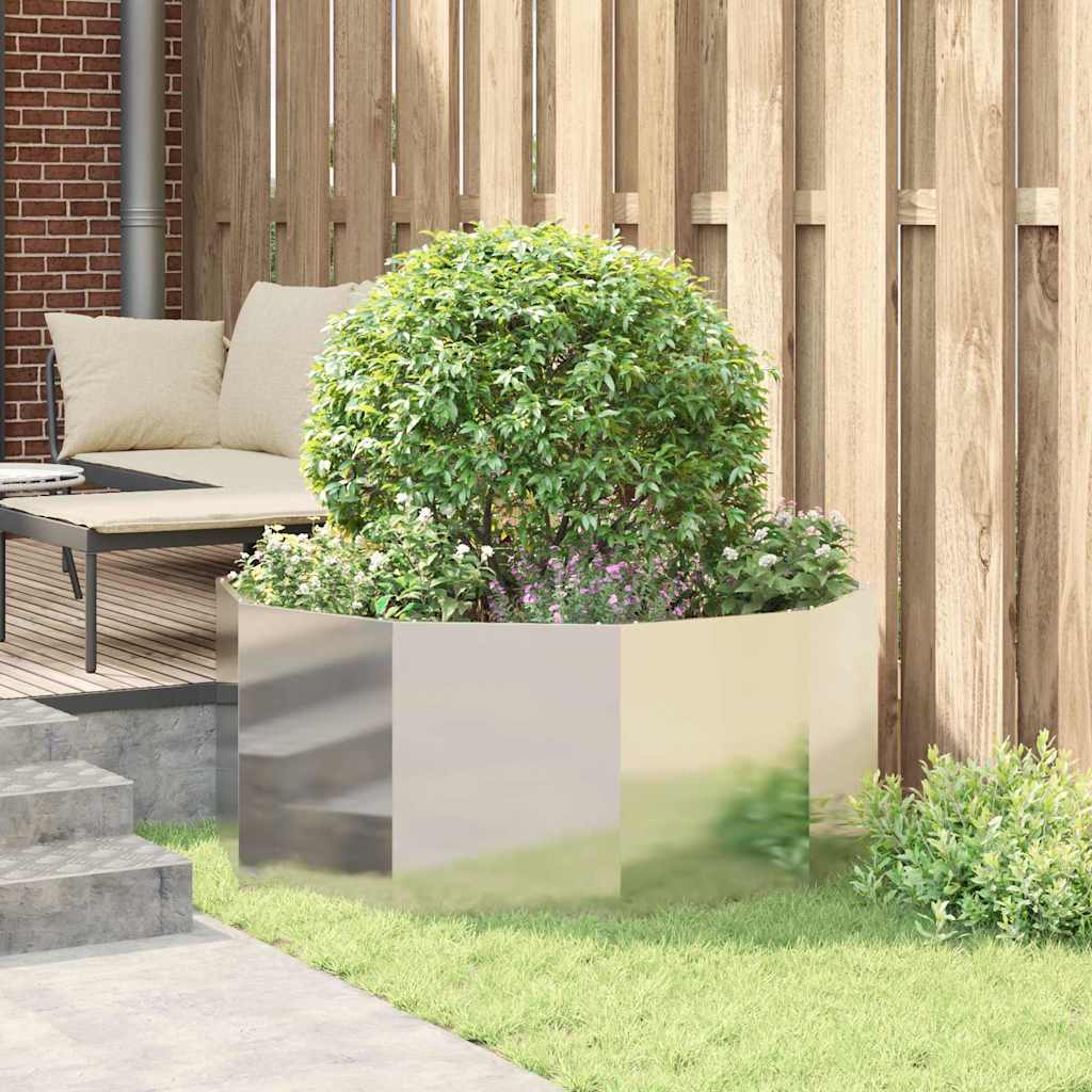 Plantekasse Sølv 120 x 120 x 50 cm Rustfrit stål
