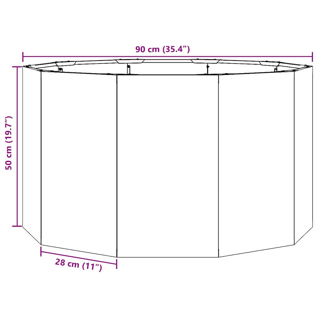 Plantekasse Sølv 90 x 90 x 50 cm Galvaniseret stål