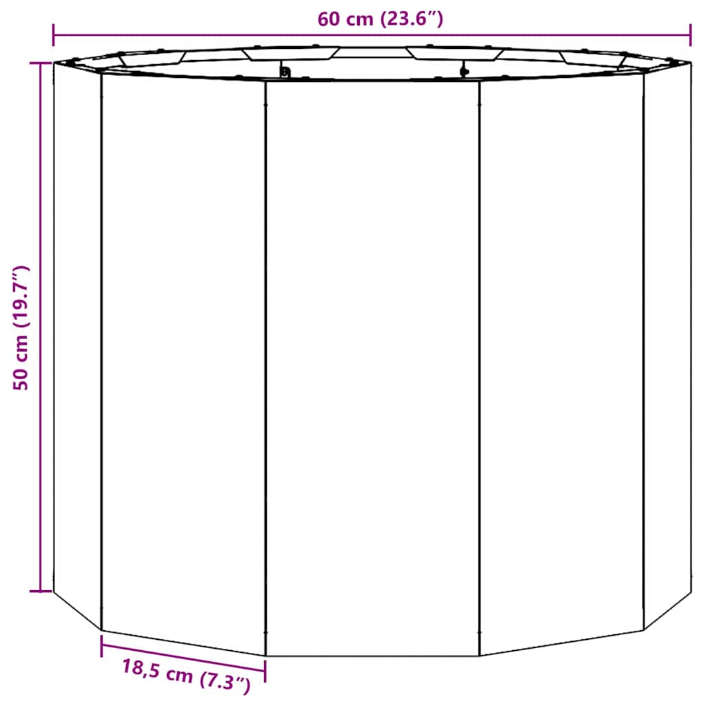 Plantekasse Hvid 60 x 60 x 50 cm Stål